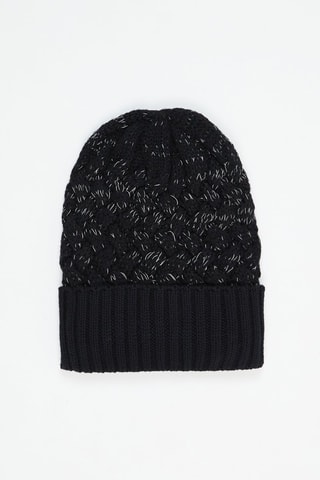 Bonnet en laine - Noir chiné