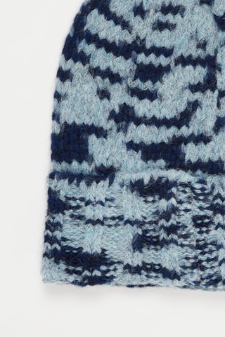 Bonnet tie and dye en alpaga et cachemire - Bleu