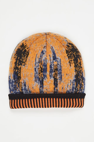 Bonnet en laine et mohair - Orange