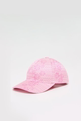 Casquette en soie - Rose et blanc