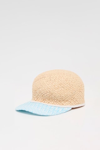 Casquette en raphia - Beige et ciel