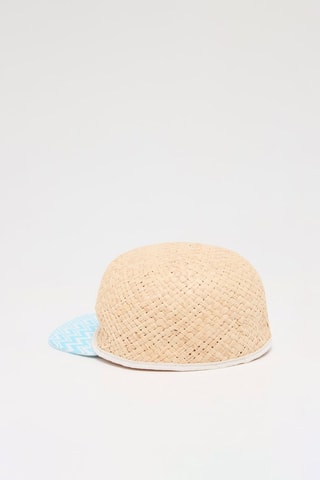 Casquette en raphia - Beige et ciel