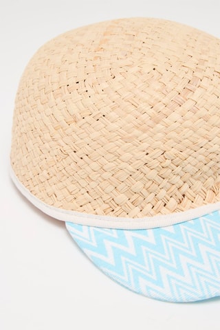 Casquette en raphia - Beige et ciel