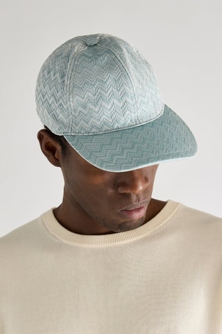 Casquette en soie - Bleu et blanc