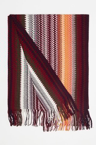 Echarpe en laine Bordeaux et blanc