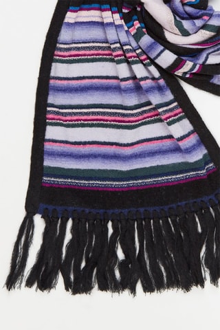 Echarpe en alpaga et mohair - Violet et noir