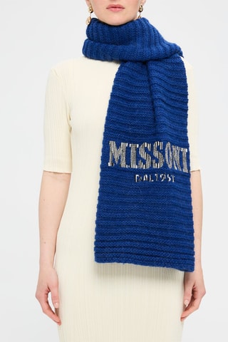 Echarpe en laine et alpaga - Bleu cobalt