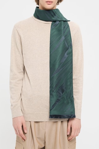 Echarpe en laine et soie - Vert émeraude et bleu marine