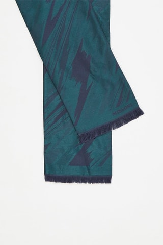 Echarpe en laine et soie - Vert émeraude et bleu marine