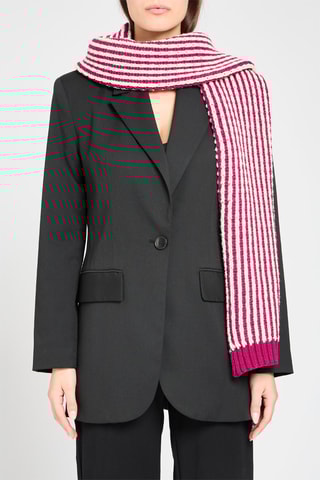 Echarpe en laine - Fuchsia et blanc