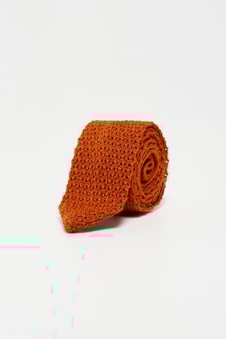 Cravate en laine et soie Orange