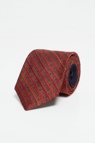 Cravate en soie Rouge et marron