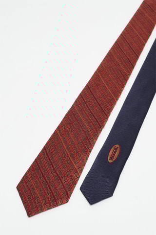 Cravate en soie Rouge et marron