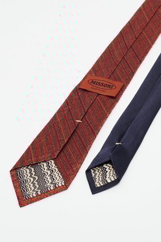 Cravate en soie Rouge et marron