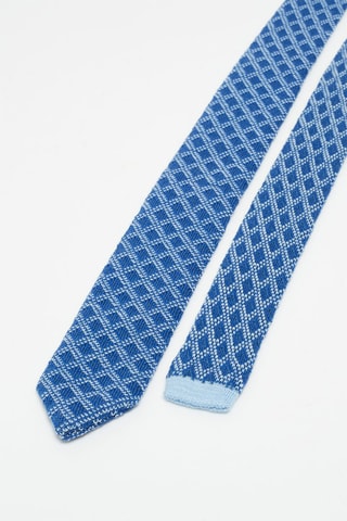 Cravate en laine Bleu cobalt et blanc