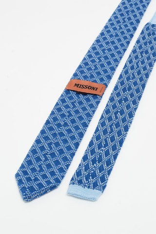 Cravate en laine Bleu cobalt et blanc