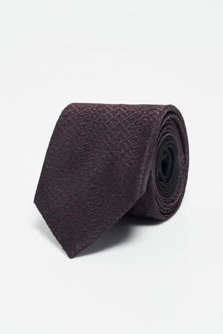 Cravate en soie Bordeaux et anthracite