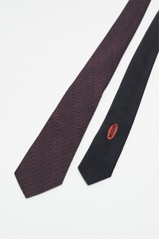 Cravate en soie Bordeaux et anthracite