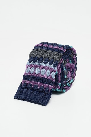 Cravate en soie Bleu marine et violet