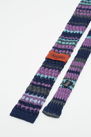 Cravate en soie Bleu marine et violet