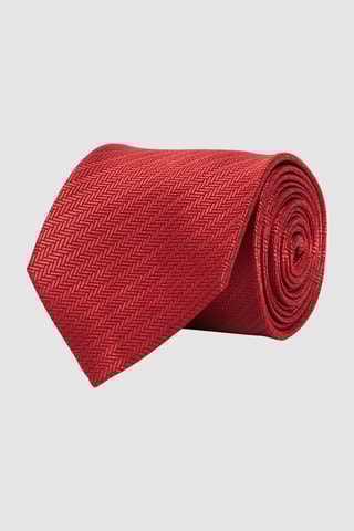 Cravate en soie Rouge