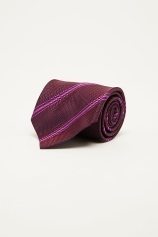 Cravate en soie Bordeaux et fuchsia