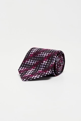 Cravate en soie Noir et fuchsia