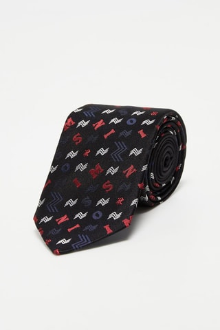 Cravate en soie - Noir et rouge