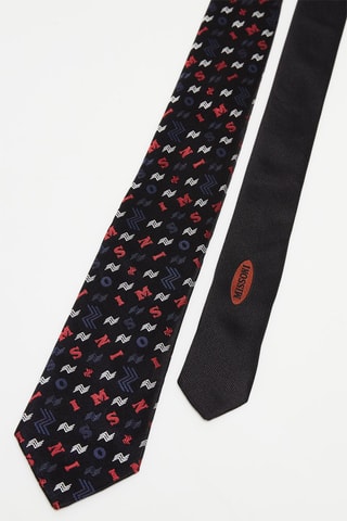 Cravate en soie - Noir et rouge