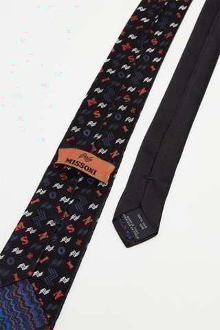 Cravate en soie - Noir et rouge