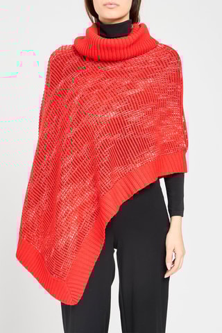 Poncho en laine - Rouge
