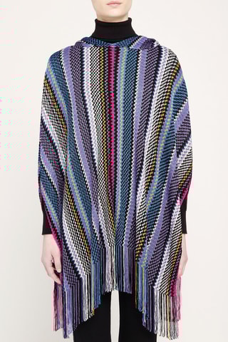 Poncho Violet et bleu clair 