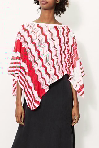 Poncho Rouge et blanc