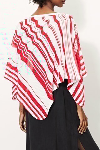 Poncho Rouge et blanc