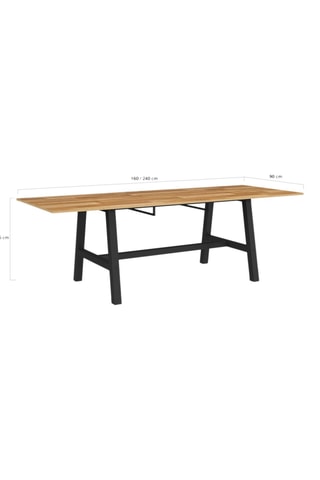 Mesa de refeição extensível Mathilde - Imitação de madeira e preto