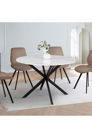 Mesa de refeição Soline - Branco e preto
