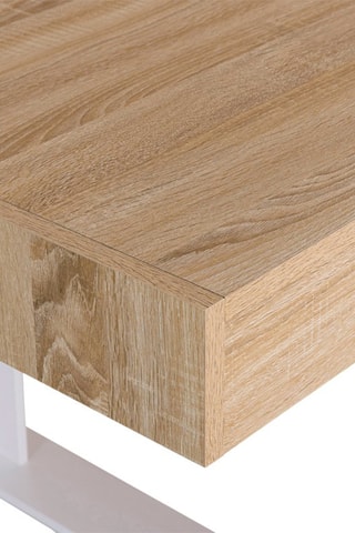 Mesa extensível Brixton - Imitação de madeira e branco
