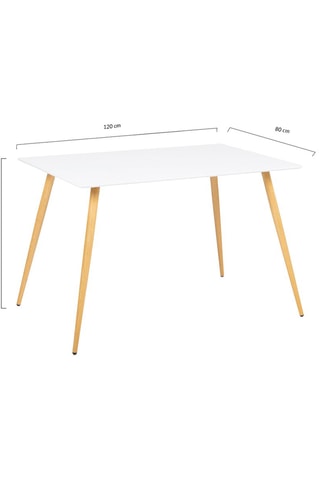 Mesa Sally - Imitação madeira e branco