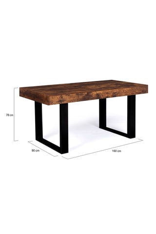 Mesa Brixton - Imitação de madeira e preto