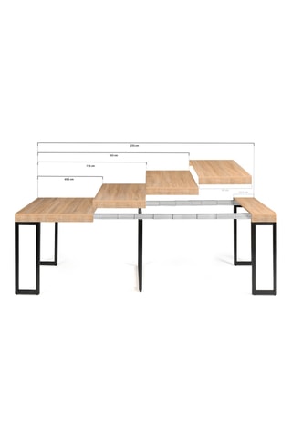 Mesa extensível Manufacture - Imitação de madeira e preto