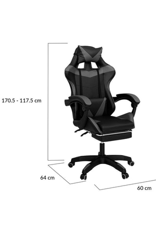 Cadeirão de escritório especial gaming - Preto e cinzento