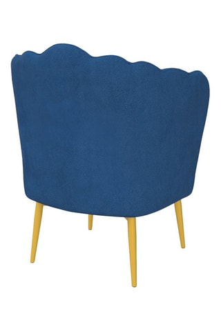 Cadeirão Arielle - Azul e dourado - Veludo