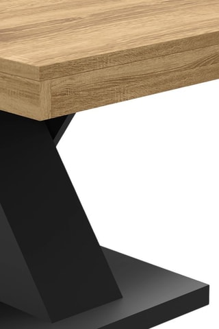 Mesa de centro Alexia - Imitação de madeira e preto