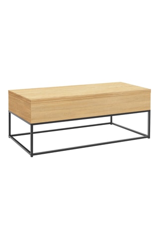 Mesa de centro elevável - Imitação de madeira e preto