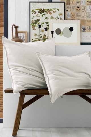 Taie d'oreiller en flanelle de coton 170 g/m² Candice - Neige