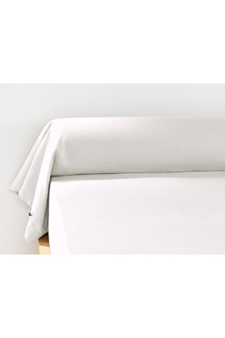Taie de traversin en flanelle de coton 170 g/m² Candice - Neige
