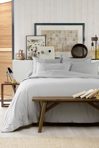Housse de couette en flanelle de coton 170 g/m² Candice - Brume