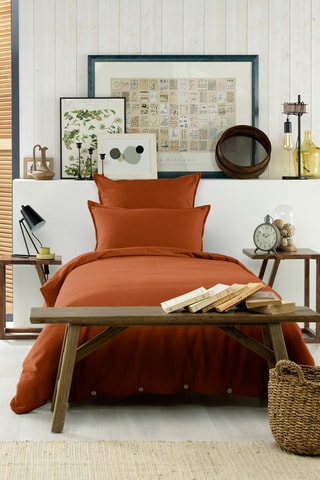 Housse de couette en flanelle de coton 170 g/m² Candice - Tomette