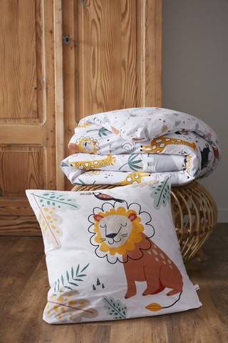 Parure de couette réversible en coton 57 fils/cm² Savane - Blanc et bleu