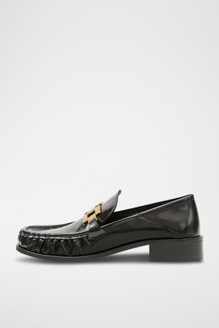Chaussures cuir détail métallique - Noir